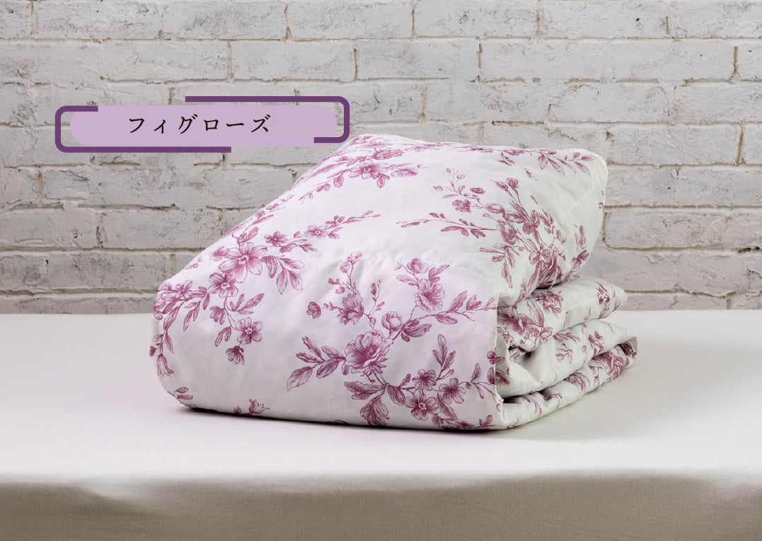 洗えるダウンケット 0.2kg シングル〈グレースフラワー柄〉 – 越後ふとん